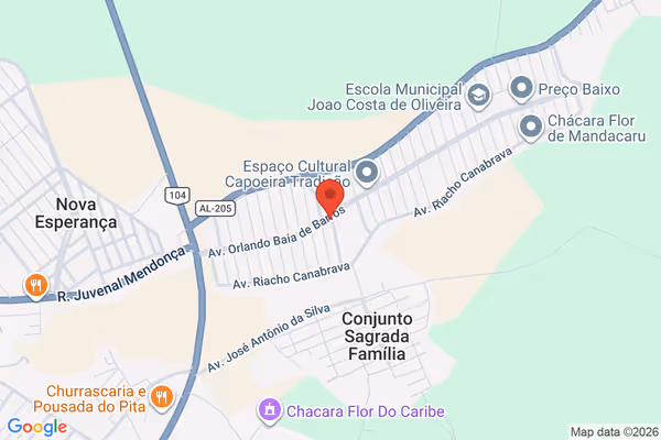 Mapa da localização - União dos Palmares