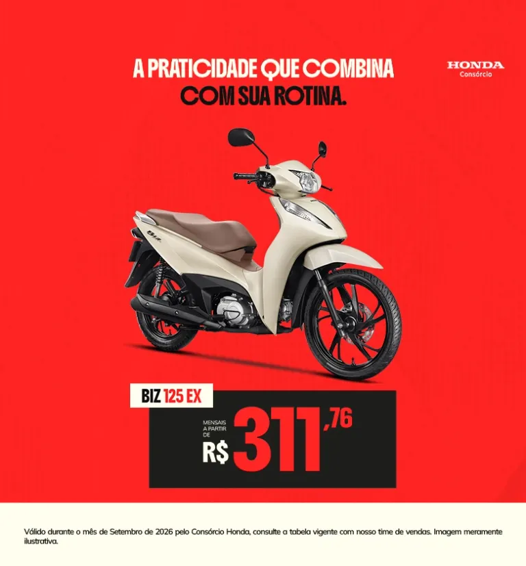 Banner Atlântica Motos Consórcio Honda Biz125 EX